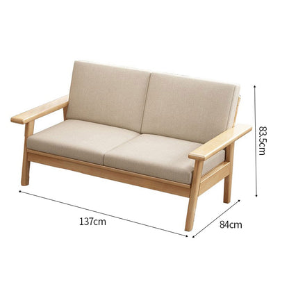 インテリアソファ　リビングソファ　天然木　冬夏兼用　ウレタンフォーム　 綿麻　R加工　シンプル　自然　ホワイト　カスタマイズ可能　SNSF-C176