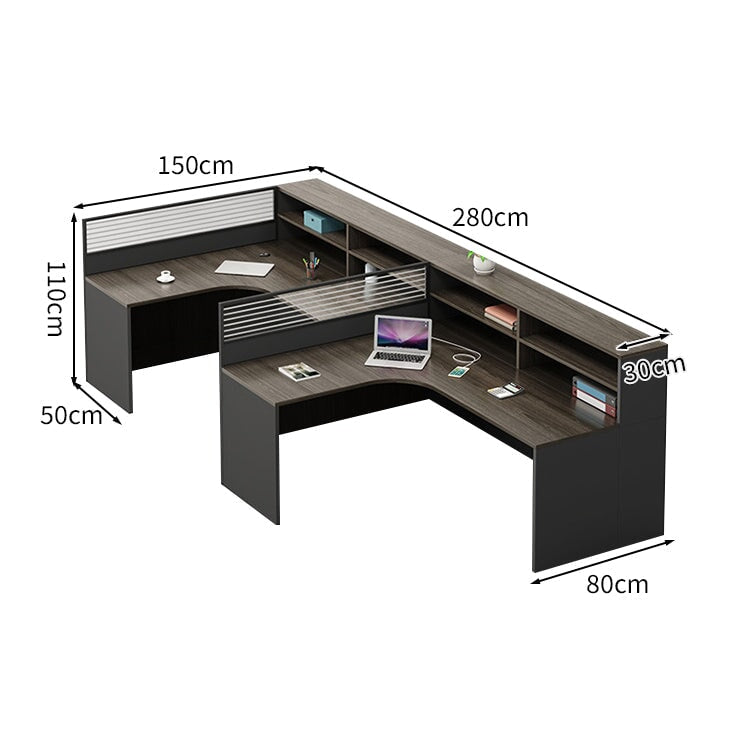 モダン　オシャレ　オフィスデスク　デスク　大容量　引き出し　キャビネット　卓上パーテーション　メラミン化粧板　ナチュラル　グレー　ホワイト　BGZ-K-239