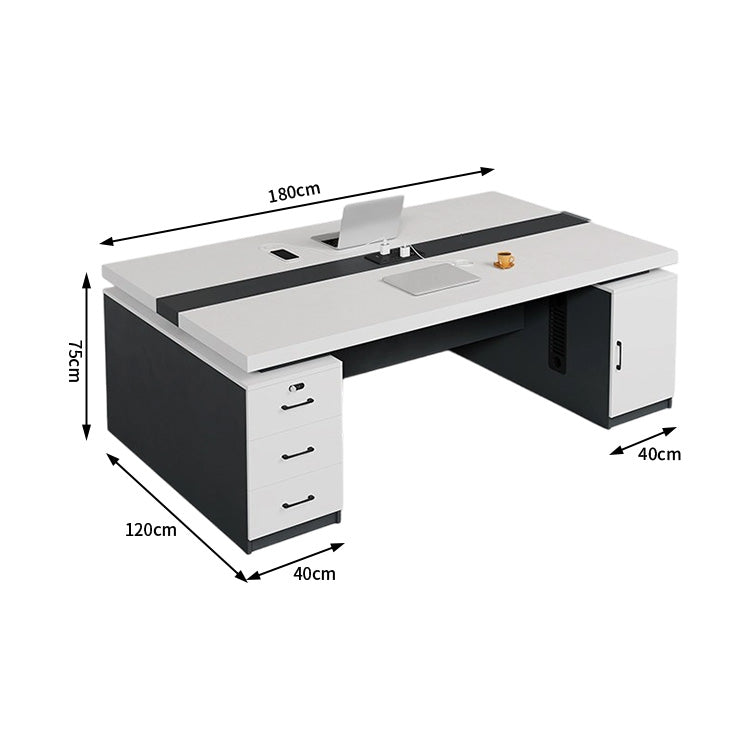 オフィスデスク　ワークデスク　パソコンデスク　デスク　会社用　エコ素材  パネル　配線孔　キャビネット　シンプル　BGZ-C105