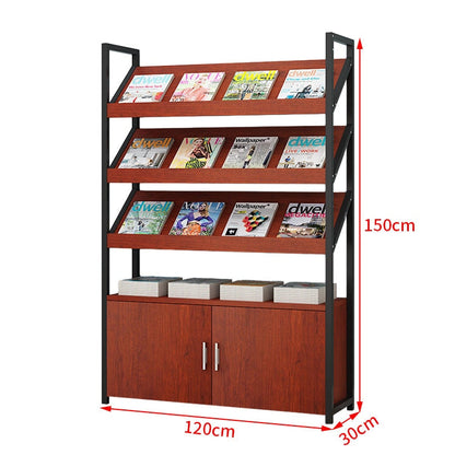 マガジンラック　ディスプレイラック　書類整理棚　雑誌入れ　木目調　高耐荷重　アジャスター付き　緩衝蝶番付き　扉付き収納　シンプルモダン　ホワイト　ナチュラル