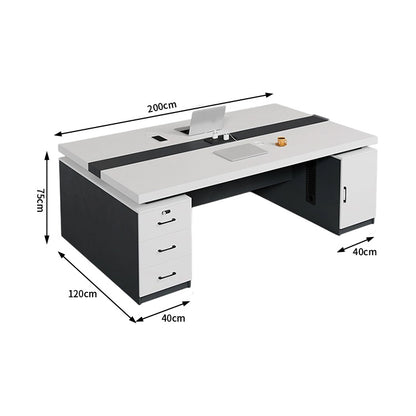 オフィスデスク　ワークデスク　パソコンデスク　デスク　会社用　エコ素材  パネル　配線孔　キャビネット　シンプル　BGZ-C105