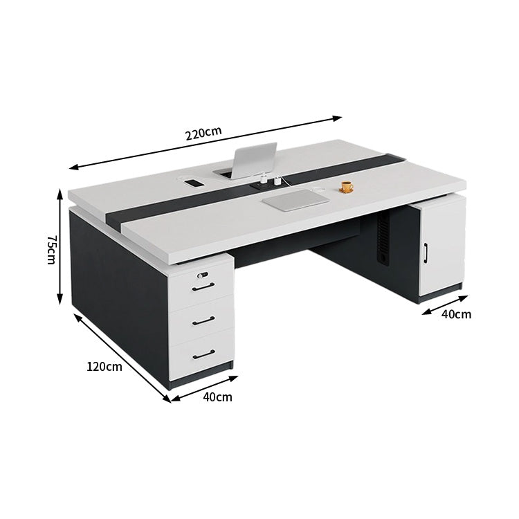 オフィスデスク　ワークデスク　パソコンデスク　デスク　会社用　エコ素材  パネル　配線孔　キャビネット　シンプル　BGZ-C105