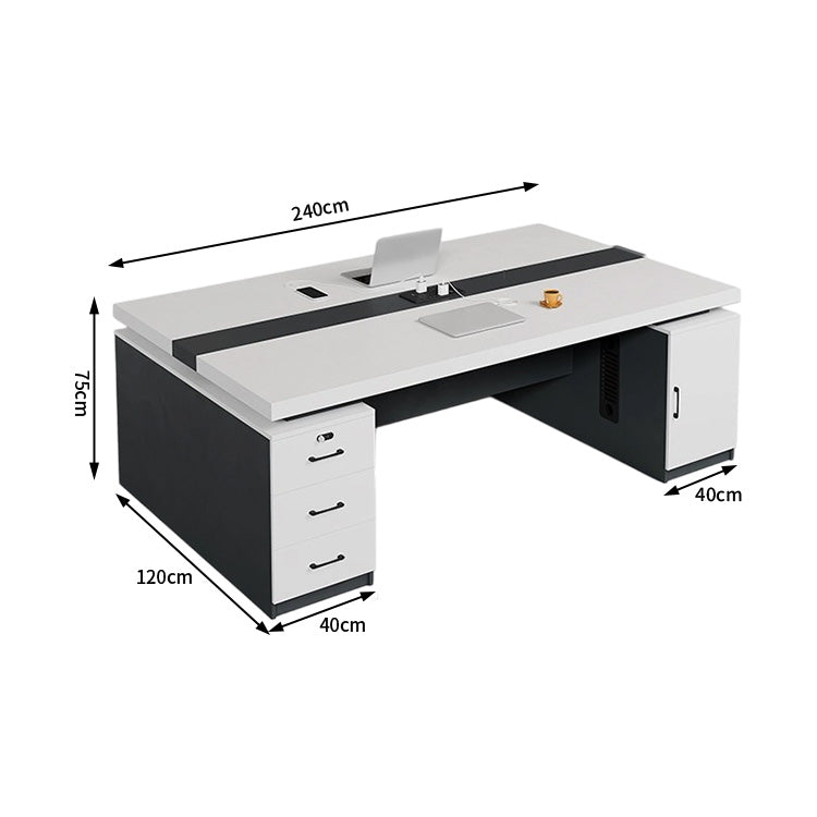 オフィスデスク　ワークデスク　パソコンデスク　デスク　会社用　エコ素材  パネル　配線孔　キャビネット　シンプル　BGZ-C105