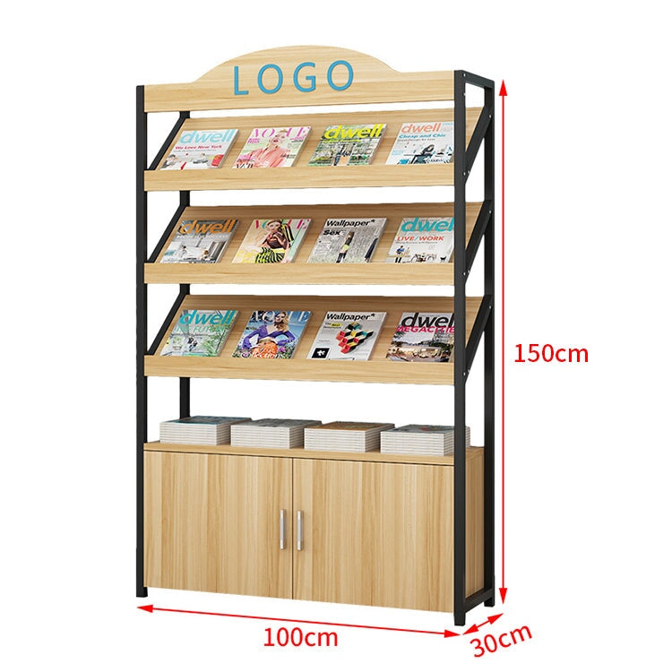 マガジンラック　ディスプレイラック　書類整理棚　雑誌入れ　木目調　高耐荷重　アジャスター付き　緩衝蝶番付き　扉付き収納　シンプルモダン　ホワイト　ナチュラル