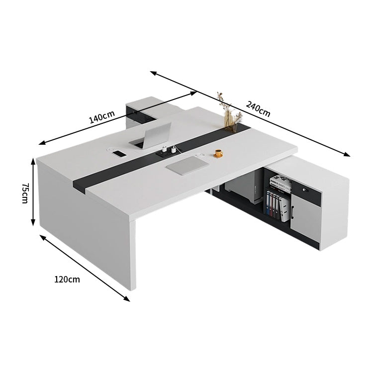 オフィスデスク　ワークデスク　パソコンデスク　デスク　会社用　エコ素材  パネル　配線孔　キャビネット　シンプル　BGZ-C105