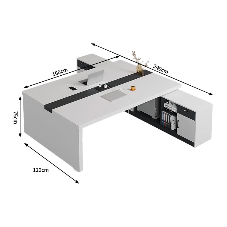 オフィスデスク　ワークデスク　パソコンデスク　デスク　会社用　エコ素材  パネル　配線孔　キャビネット　シンプル　BGZ-C105