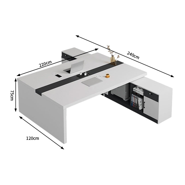 オフィスデスク　ワークデスク　パソコンデスク　デスク　会社用　エコ素材  パネル　配線孔　キャビネット　シンプル　BGZ-C105