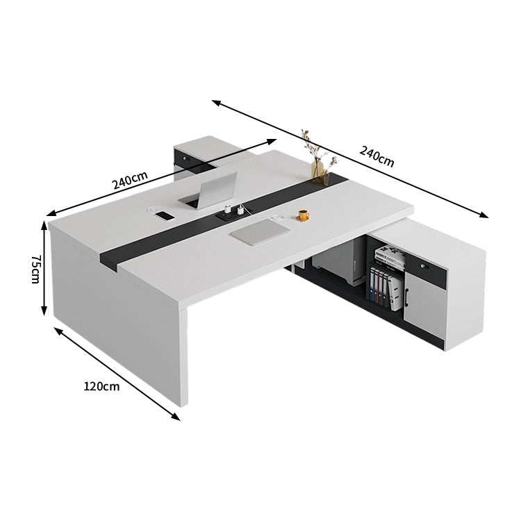 オフィスデスク　ワークデスク　パソコンデスク　デスク　会社用　エコ素材  パネル　配線孔　キャビネット　シンプル　BGZ-C105