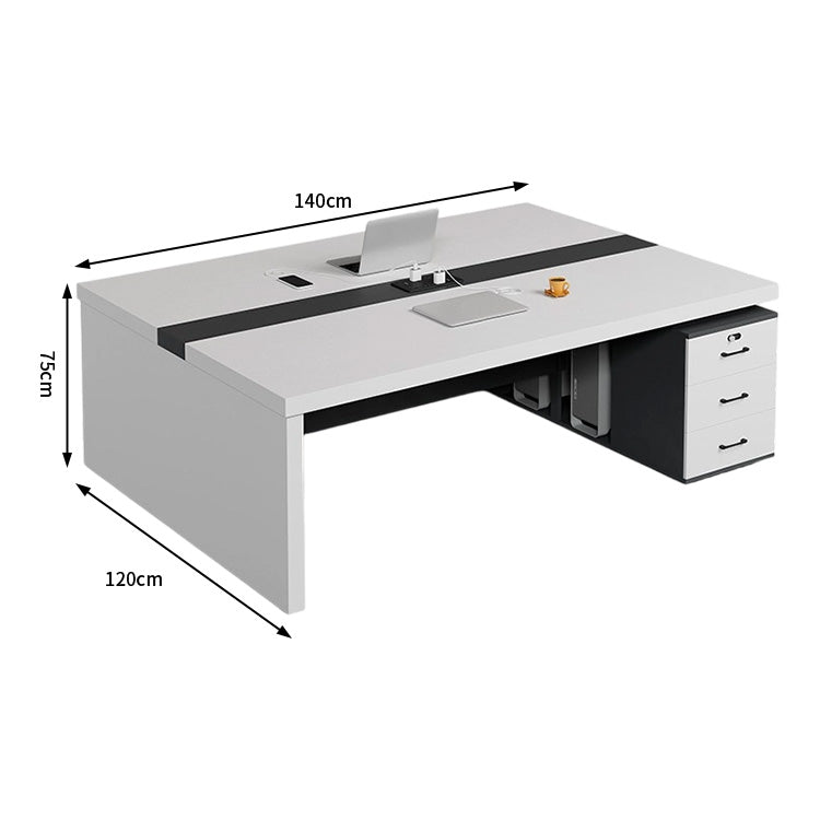 オフィスデスク　ワークデスク　パソコンデスク　デスク　会社用　エコ素材  パネル　配線孔　キャビネット　シンプル　BGZ-C105