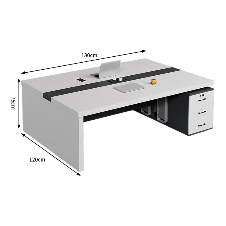オフィスデスク　ワークデスク　パソコンデスク　デスク　会社用　エコ素材  パネル　配線孔　キャビネット　シンプル　BGZ-C105