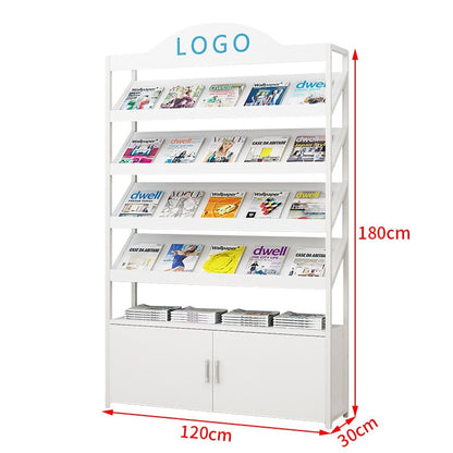 マガジンラック　ディスプレイラック　書類整理棚　雑誌入れ　木目調　高耐荷重　アジャスター付き　緩衝蝶番付き　扉付き収納　シンプルモダン　ホワイト　ナチュラル