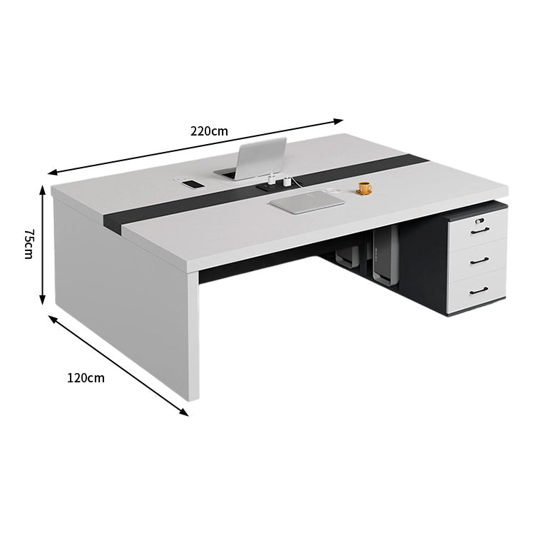 オフィスデスク　ワークデスク　パソコンデスク　デスク　会社用　エコ素材  パネル　配線孔　キャビネット　シンプル　BGZ-C105