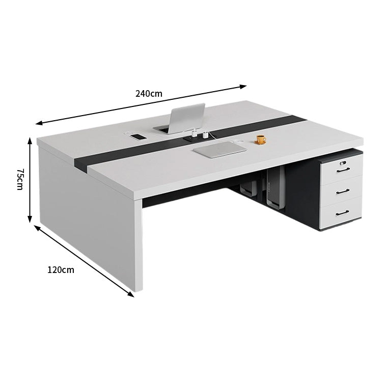 オフィスデスク　ワークデスク　パソコンデスク　デスク　会社用　エコ素材  パネル　配線孔　キャビネット　シンプル　BGZ-C105