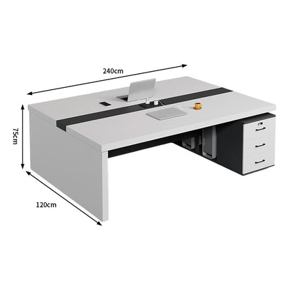 オフィスデスク　ワークデスク　パソコンデスク　デスク　会社用　エコ素材  パネル　配線孔　キャビネット　シンプル　BGZ-C105