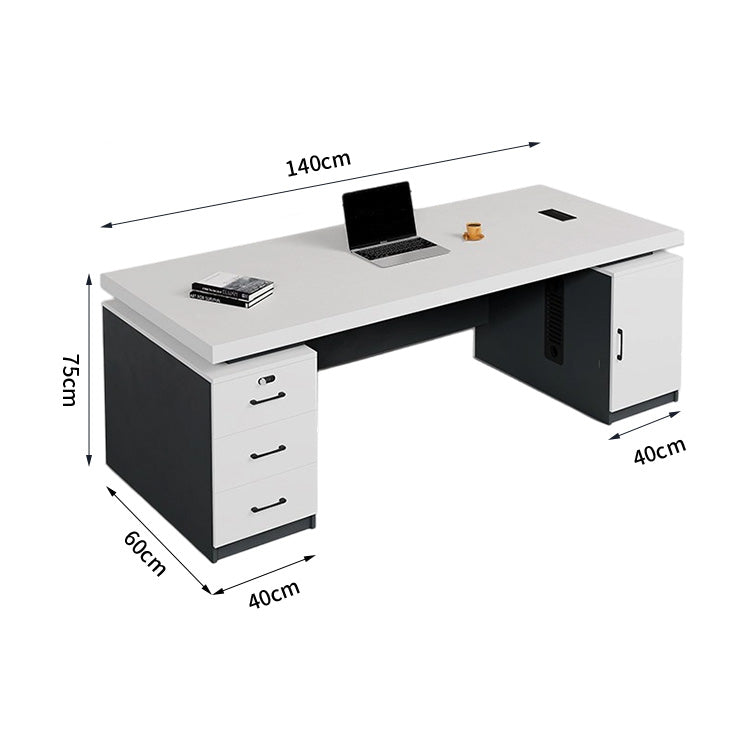 オフィスデスク　ワークデスク　パソコンデスク　デスク　会社用　エコ素材  パネル　配線孔　キャビネット　シンプル　BGZ-C105