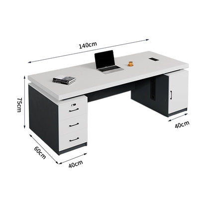 オフィスデスク　ワークデスク　パソコンデスク　デスク　会社用　エコ素材  パネル　配線孔　キャビネット　シンプル　BGZ-C105