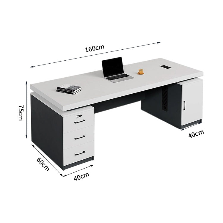 オフィスデスク　ワークデスク　パソコンデスク　デスク　会社用　エコ素材  パネル　配線孔　キャビネット　シンプル　BGZ-C105