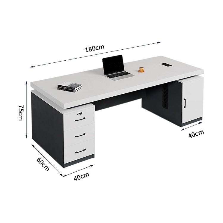 オフィスデスク　ワークデスク　パソコンデスク　デスク　会社用　エコ素材  パネル　配線孔　キャビネット　シンプル　BGZ-C105