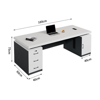 オフィスデスク　ワークデスク　パソコンデスク　デスク　会社用　エコ素材  パネル　配線孔　キャビネット　シンプル　BGZ-C105