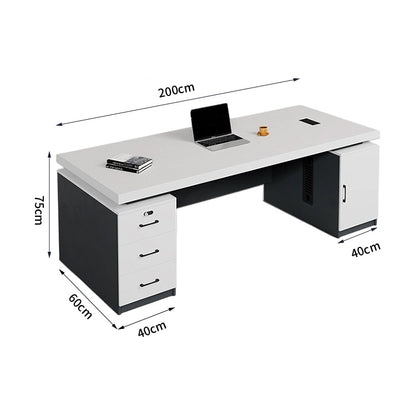 オフィスデスク　ワークデスク　パソコンデスク　デスク　会社用　エコ素材  パネル　配線孔　キャビネット　シンプル　BGZ-C105