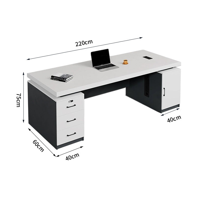 オフィスデスク　ワークデスク　パソコンデスク　デスク　会社用　エコ素材  パネル　配線孔　キャビネット　シンプル　BGZ-C105