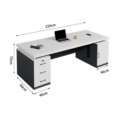 オフィスデスク　ワークデスク　パソコンデスク　デスク　会社用　エコ素材  パネル　配線孔　キャビネット　シンプル　BGZ-C105