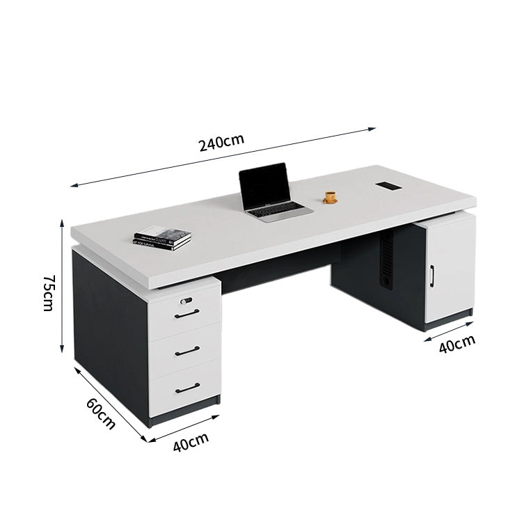オフィスデスク　ワークデスク　パソコンデスク　デスク　会社用　エコ素材  パネル　配線孔　キャビネット　シンプル　BGZ-C105