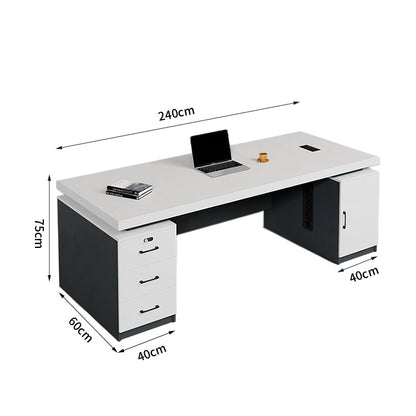 オフィスデスク　ワークデスク　パソコンデスク　デスク　会社用　エコ素材  パネル　配線孔　キャビネット　シンプル　BGZ-C105