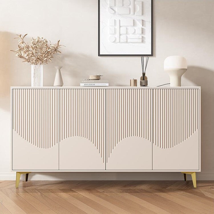 収納　キャビネット　収納棚　棚　キッチン用　リビング用　焼結石天板　エコ板材　大容量　可動棚板　プッシュオープン式扉　使い勝手　実用　ホワイト　カスタマイズ可能　CHICKAGU