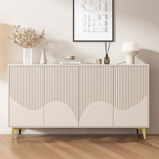 収納　キャビネット　収納棚　棚　キッチン用　リビング用　焼結石天板　エコ板材　大容量　可動棚板　プッシュオープン式扉　使い勝手　実用　ホワイト　カスタマイズ可能　CHICKAGU