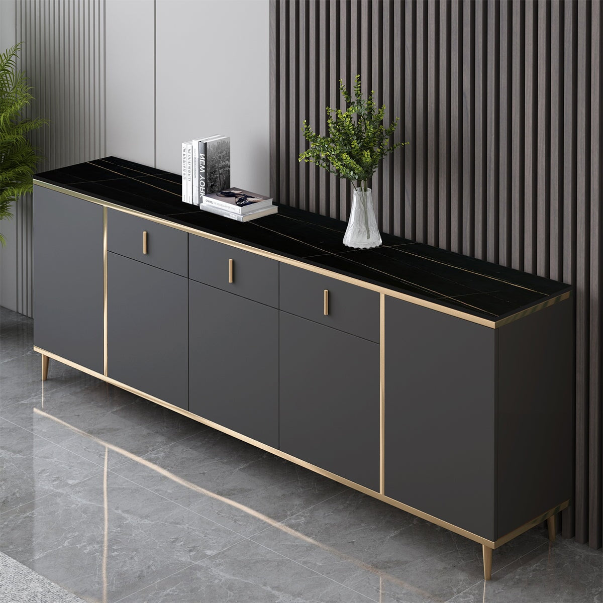 キッチンボード　食器棚　収納家具　引き出し　扉付き　分類収納　可動棚板　バイカラーデザイン　セラミック　メラミン化粧板　プッシュオープン扉　SNG-C039 chickagu