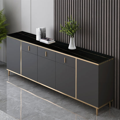 キッチンボード　食器棚　収納家具　引き出し　扉付き　分類収納　可動棚板　バイカラーデザイン　セラミック　メラミン化粧板　プッシュオープン扉　SNG-C039 chickagu