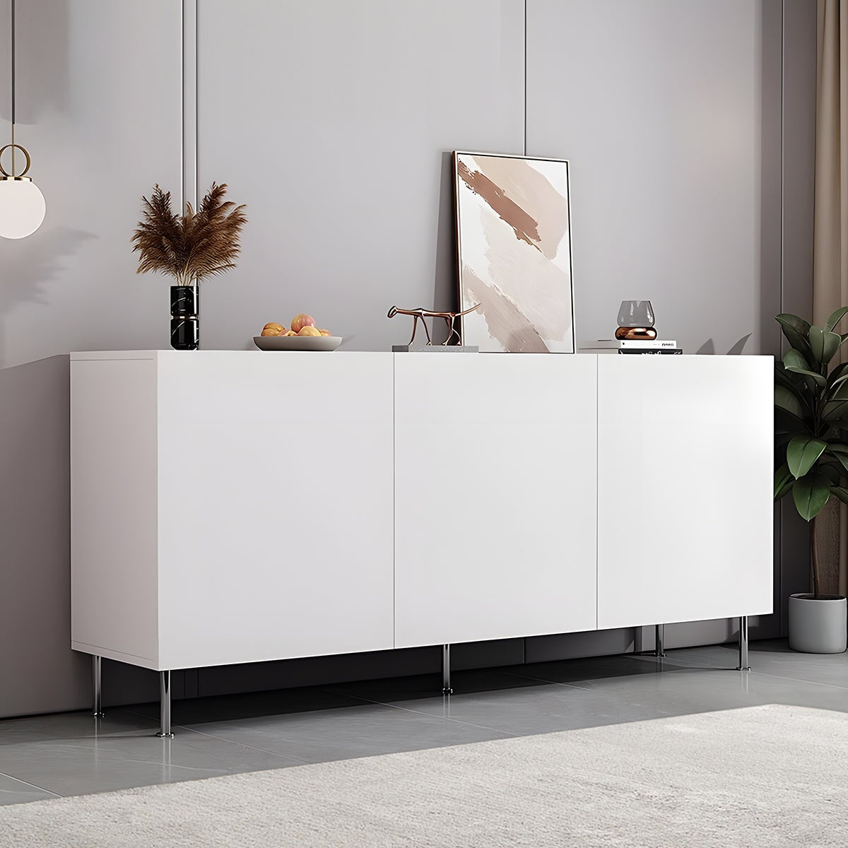 サイドボード　キッチンボード　収納棚　食器棚　本棚　ワークトップ　可動棚板　玄関収納　分類収納　ハイグレード感　プッシュオープン扉　フラット　耐荷重　カスタマイズ可能　SNG-C043