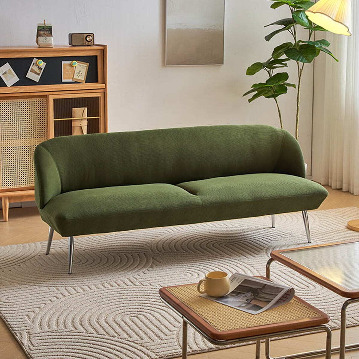 ソファ　インドア　室内　リビングソファ　広い座面　コーデュロイ　保温性　ウレタン　高反発　ラテックス　人間工学　天然木　金属脚　柔らか　ふくよか　心地よい　SNSF-C045　chickagu