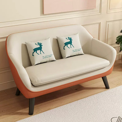 ソファー　リビングソファー　ソファ　レザー生地　高密度ウレタンフォーム　一人掛け　二人掛け　ポップ　オレンジ　CHICKAGU