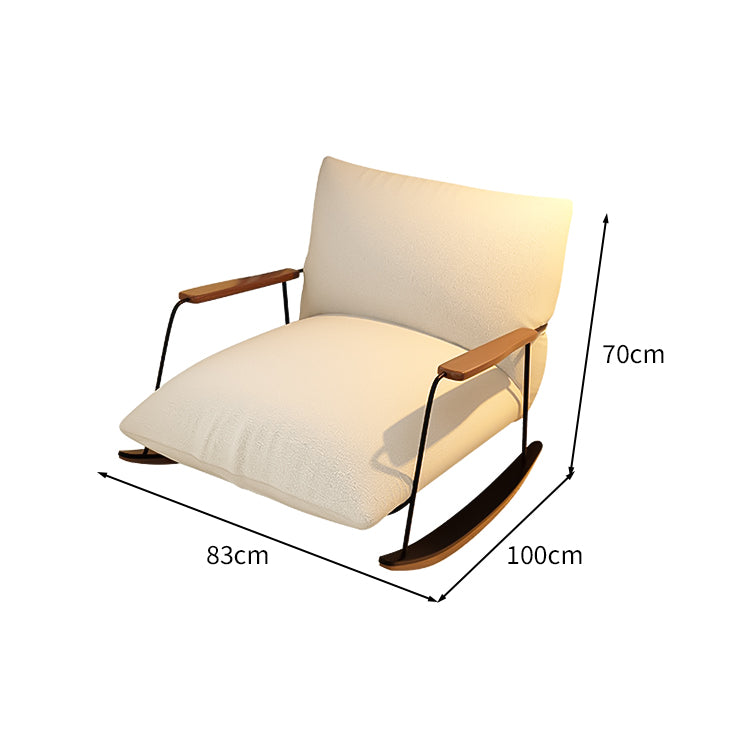 人間工学　ロッキング　天然木　アイアン　コットンリネン　エコファー　通気性　高反発ウレタン　柔らか　チェア　ソファチェア　ソファ　ミニマル　シック　快適　SNSF-C125