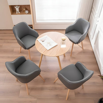 インドアチェア　チェア　室内　ダイニング　食事　一体式　背もたれ　肘掛け　弧状　マイクロファイバーレザー　耐水性　天然木　ほぞ継ぎ　丈夫　シンプル　快適　SNY-C034 chickagu