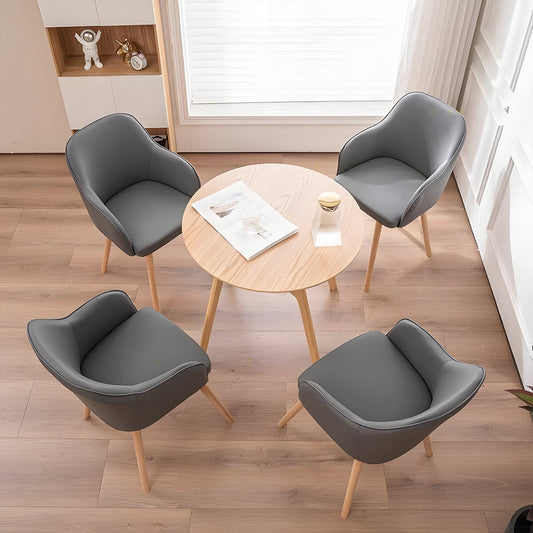 インドアチェア　チェア　室内　ダイニング　食事　一体式　背もたれ　肘掛け　弧状　マイクロファイバーレザー　耐水性　天然木　ほぞ継ぎ　丈夫　シンプル　快適　SNY-C034 chickagu