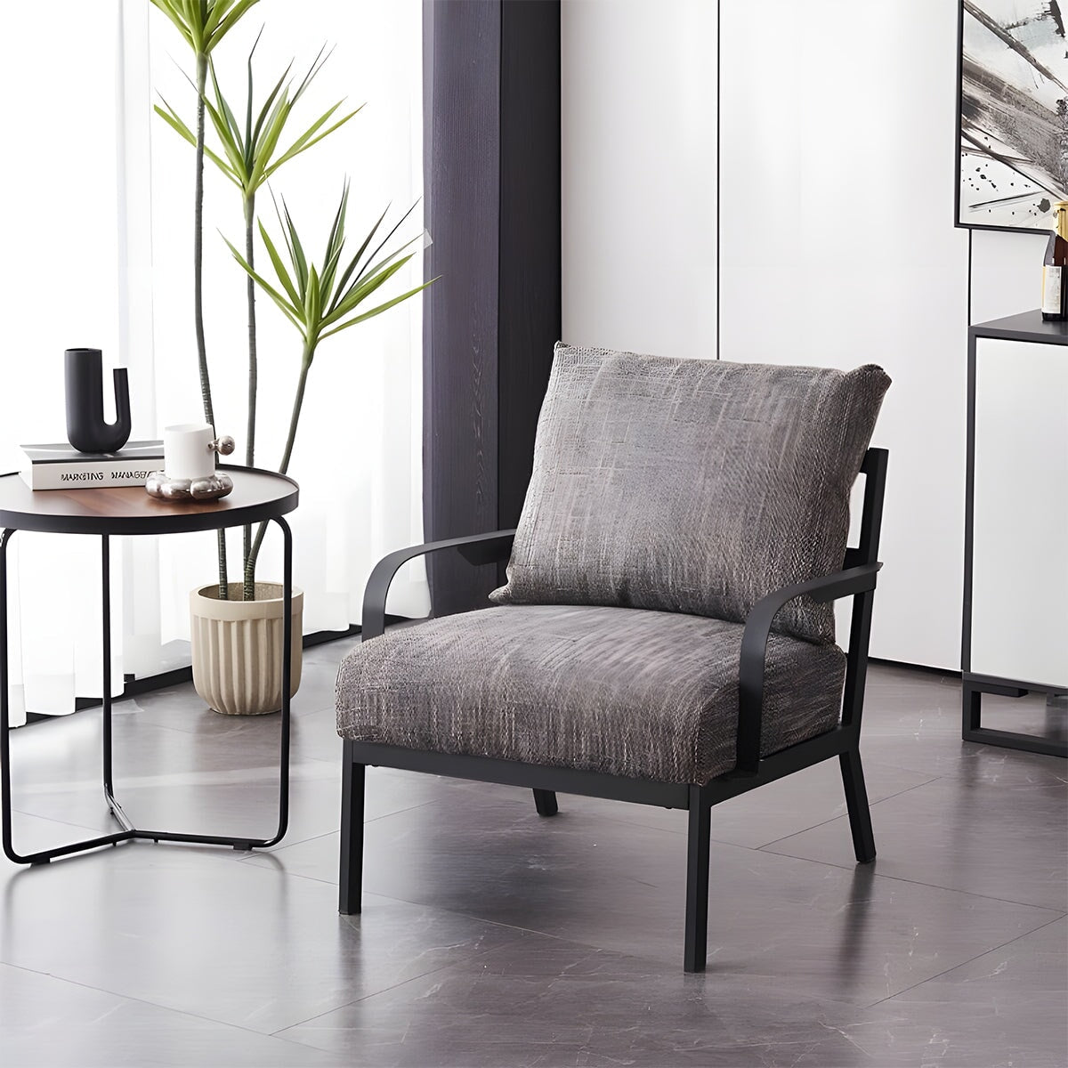 チェア　インドア　インドアチェア　室内　リビング　応接　人間工学　フィット感　ＰＰ綿　炭素鋼フレーム　広い座面　綿麻生地　ふくよか　心地良い　快適　カスタマイズ可能　SNY-C035 chickagu