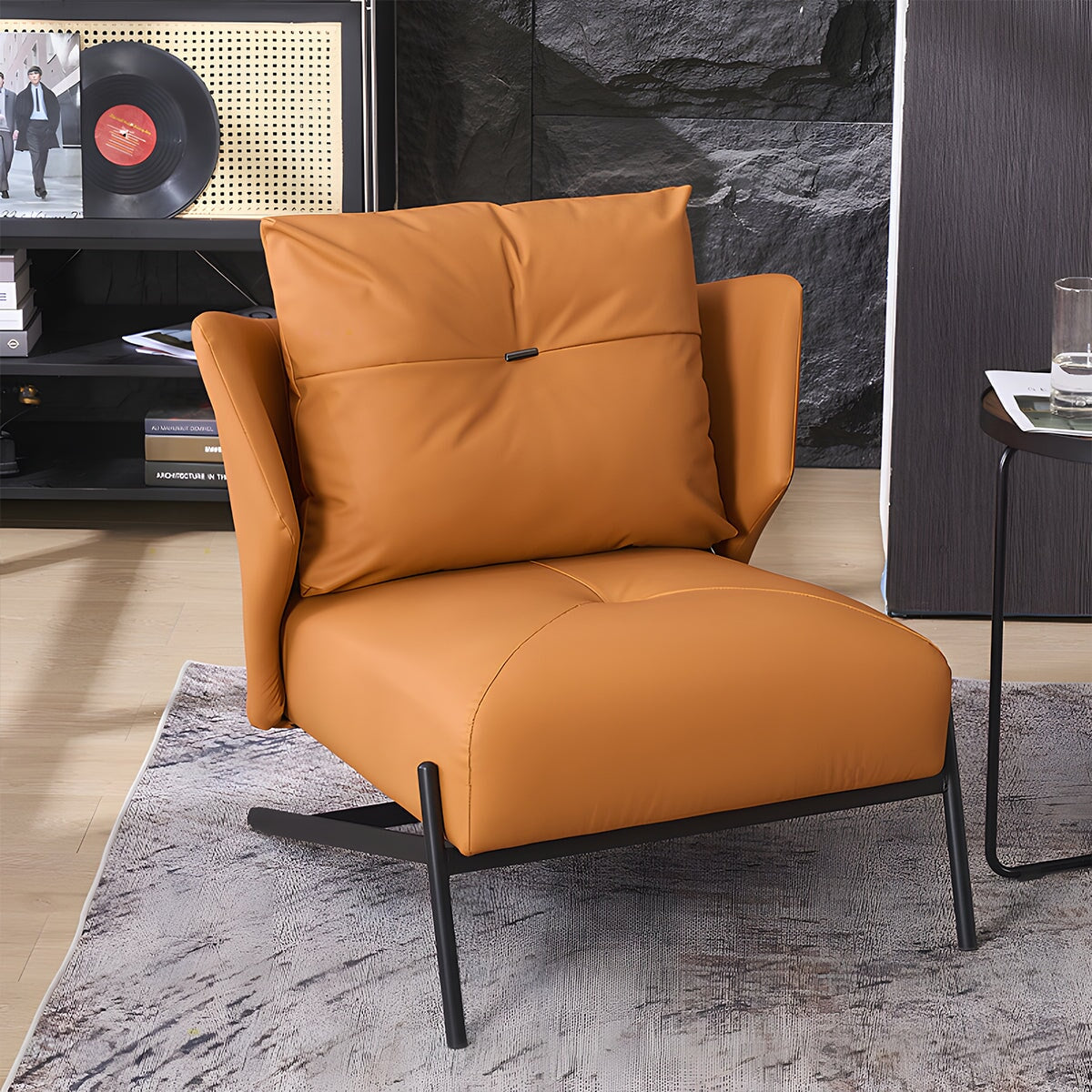 インドアチェア　インドア　チェア　リビング　人間工学　フィット感　キズ防止　合成皮革　耐水性　弧状　ウレタン　柔らか　炭素鋼フレーム　三角構造　安定　デザイン性　シンプル　カスタマイズ可能　SNY-C036 chickagu