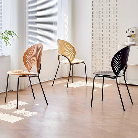 インドアチェア　室内　チェア　ダイニング　スタッキング可能　天然木　弧状　フィット感　丸いフォルム　スチールフレーム　ミニマリズム　簡素　SNY-C037  chickagu