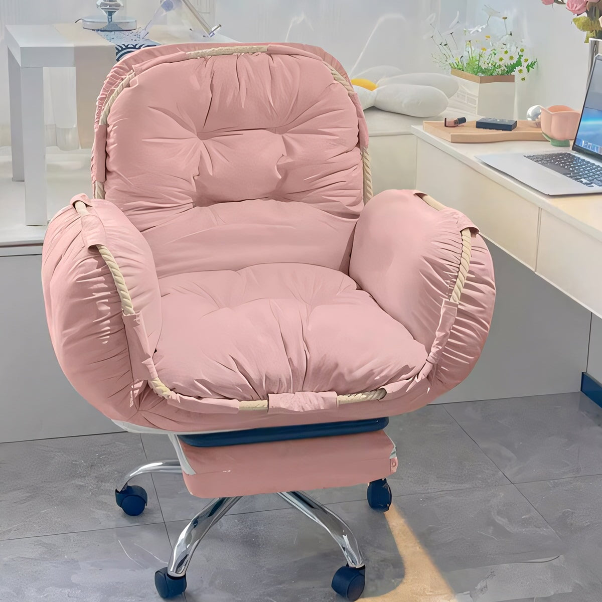 チェア　インドアチェア　昇降回転式　人間工学　リクライニング　フットレスト　ポリエステル　ＰＰ綿　ウレタン　柔らか　ふわふわ　心地よい　SNY-C058　chickagu