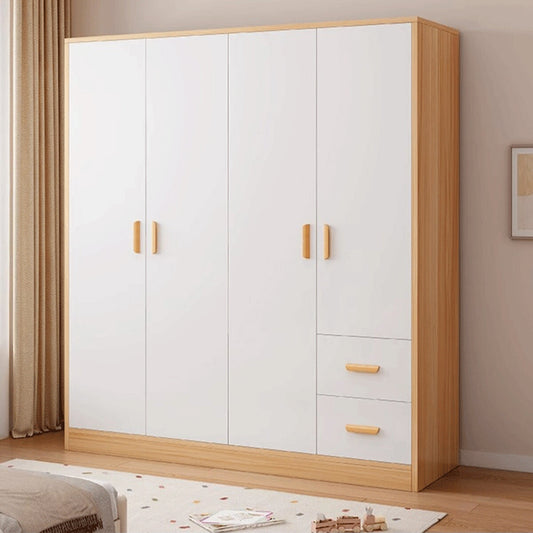 エコ板材 安全無臭 耐久性 大容量 分類収納 物干し竿 引き出し 蝶番 天然木脚 クローゼット ワードローブ 壁面収納 シンプル 実用的 簡素 YG-C045 chickagu