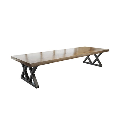 ミーティングテーブル　オフィステーブル　ミーティング　テーブル　広い天板　分厚い　アイアン製脚　高耐荷重　安定性　耐久性　木目調　重厚感　落ち着き　格調　優雅　カスタマイズ可能　HYZ-C078 chickagu