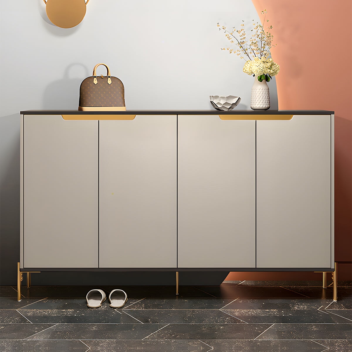 高級焼結石天板ローテーブル - 幅100cm、スチール脚 【公式通販】