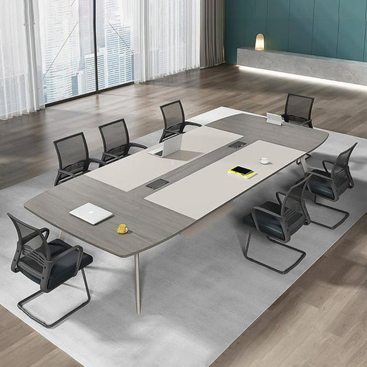 会議机 ミーティングテーブル 長方形テーブル  オフィスデスク 長机 炭素鋼脚 丸み シンプル 木目調 ホワイト   カスタマイズ可能 HYZ-C004   CHICKAGU