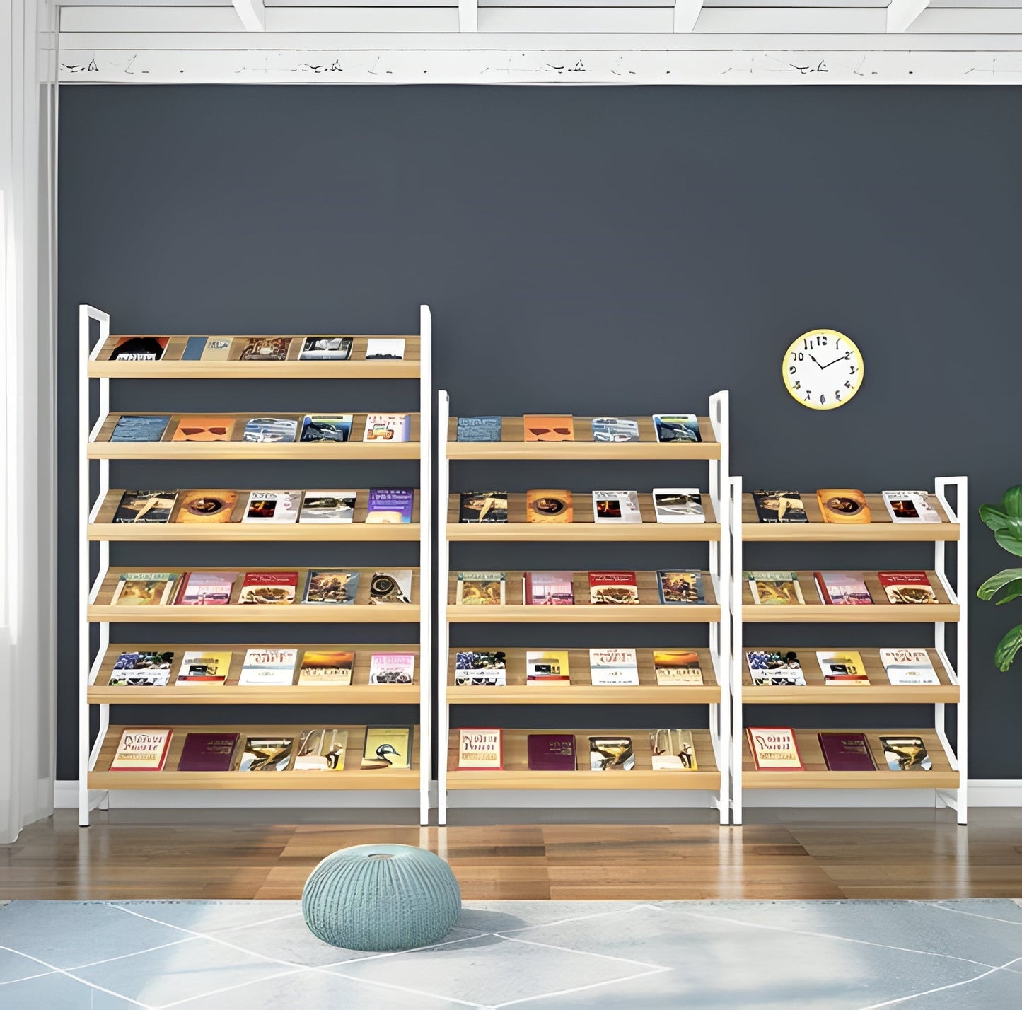 マガジンラック　パンフレットスタンド　 オフィス収納　収納ラック　雑誌ラック　木製（4段式、5段式、6段式）　kaguyasu