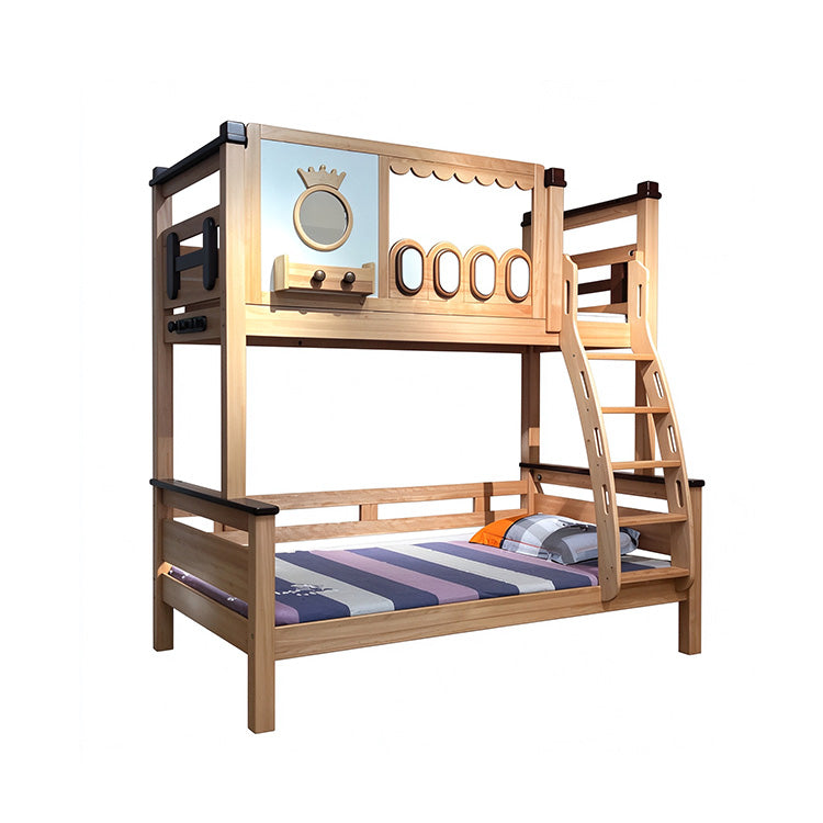 二段ベッド　上下ベッド　バンクベッド　ロフトベッド　階段付き　安全ガードレール　多機能収納付き　フックデザイン　お城風　ナチュラル　カスタイマイズ可能　SCC-C120
