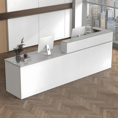 受付カウンター　店舗用受付カウンター　オフィス受付　カウンター　受付　鍵付き引き出し　キーボードトレイ　エコ素材　モダン　ホワイ　JDT-2216