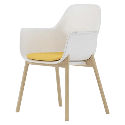 オフィスチェア　ワークチェア　事務椅子　パソコンチェア　チェア　PP樹脂製フレーム　木製脚　カジュアル　ホワイト　カスタマイズ可能　SNY-C025